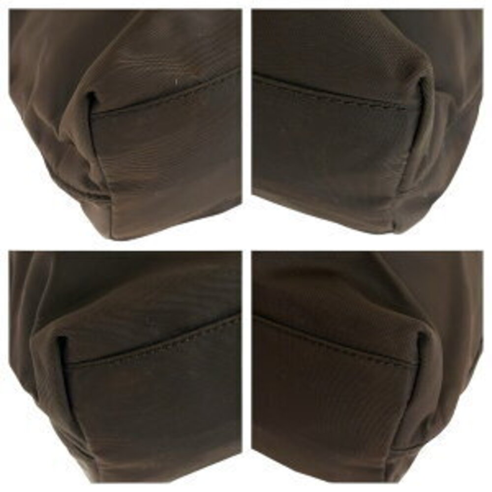 Prada Nylon Plate Logo Tessuto Brown Bag Shoulder Triangle - Picture 3 of 10